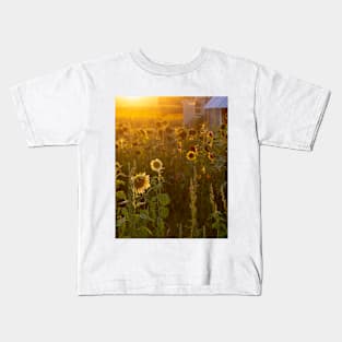 Glowing sunflower farm Kids T-Shirt